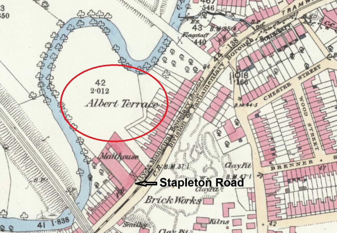 Bristol - Stapleton Bridge Athletic Grounds : Map credit National Library of Scotland